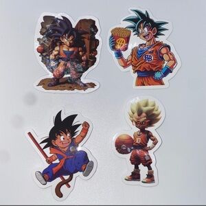 4x lot of Dragon Ball Z Goku animated series exclusive stickers 1.5 inches decor